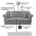 Ver imagem 5 de Kit 2 Poltronas E Sofá 2 Lugares 1,60m Veludo Cinza Grafite