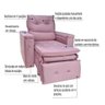 Poltrona Retrátil Reclinável do Papai Conforto com Ajustes Independentes - Rosa Rosa - 3