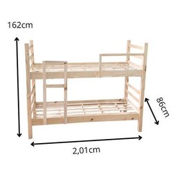 Beliche Solteiro Madeira Maciça 78cm | Cor Rústica Natural | Estrutura Reforçada - 3