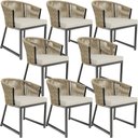 Ver imagem 1 de Kit 08 Cadeiras Decorativas para Área Gourmet Cozinha Corda Náutica Bethari D04 Bege - Lyam Decor