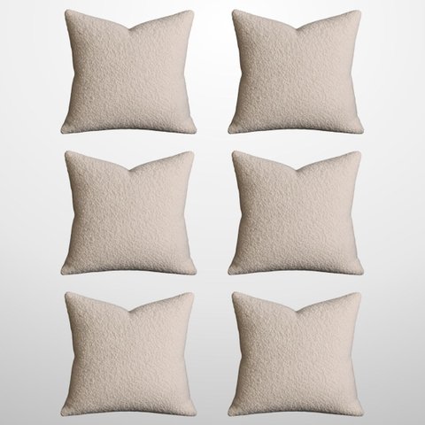 Kit 6 Capas de Almofada Bouclé 50x50 Decorativa Nude