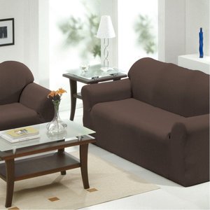 Jogo 2 Capas de Sofá 2 e 3 Lugares Malha Gel 100% Poliéster Tabaco