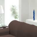 Ver imagem 5 de Jogo 2 Capas de Sofá 2 e 3 Lugares Malha Gel 100% Poliéster Tabaco