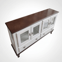 Ver imagem 5 de Balcão Buffet Aparador 4 Portas 2 Gavetas Prateleiras Vidro Clássico Ecomem Branco - Cappuccino