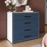 Cômoda Valência 4 Gavetas Branco/azul - Politorno - 1