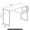 Ver imagem 2 de Mesa Escrivaninha Industrial 120cm 2 Gavetas Nubia Branco Z54 - Mpozenato