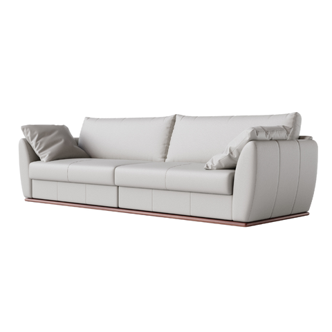 Sofá 3 Lugares Living Fixo Suécia 1,96m em Couro:cromio