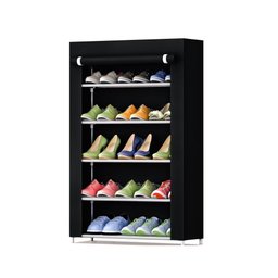 Sapateira Armário Organizador para Sapatos Calçados e Objetos 5 Prateleiras 15 Pares - Preto - 2