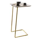 Ver imagem 1 de Mesa Apoio Lateral para Sofá Atenas Pé Dourado LarFlex:Laca Off White
