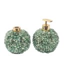 Ver imagem 1 de Kit Lavabo Difusor e Saboneteira Pontas de Quartzo Verde Cromado Dourado