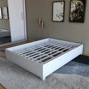 Ver imagem 5 de Guarda-roupa de Casal Carol 3 Portas 4 Gavetas com Cama Branco - Panorama Móveis