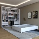 Ver imagem 3 de Guarda-roupa de Casal Carol 3 Portas 4 Gavetas com Cama Branco - Panorama Móveis