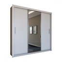 Ver mais imagens de Guarda-roupa de Casal Carol 3 Portas 4 Gavetas com Cama Branco - Panorama Móveis