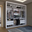 Ver imagem 7 de Guarda-roupa de Casal Carol 3 Portas 4 Gavetas com Cama Branco - Panorama Móveis