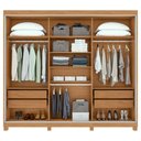 Ver imagem 2 de Guarda Roupa Casal 100% Mdf 3 Portas Elos com Pés Amêndoa/off White