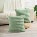 Ver imagem 3 de Capa P/ Almofada Pelucia Wave Soft 40 X 40 Cm - Verde Sálvia