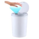 Ver imagem 2 de Lixeira Automatica Branca Luxo 9 Litros Sensor de Abertura Grande Banheiro Cozinha Design Moderno So