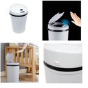 Ver imagem 6 de Lixeira Automatica Branca Luxo 9 Litros Sensor de Abertura Grande Banheiro Cozinha Design Moderno So