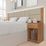 Cabeceira Estofada para Cama Casal Dubai com Led Car/beg- M. Arapongas Carvalho Americano/bege 03 - 1
