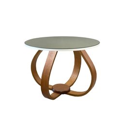 Mesa de Centro e Lateral Pés Cebola 50x35cm Espelhada Branco - 1