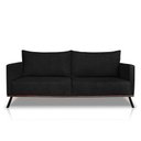 Ver imagem 2 de Sofá Living 3 Lugares com Pés de Ferro Almofadas Soltas 220cm Saiph Bouclê Preto G63 - Gran Belo