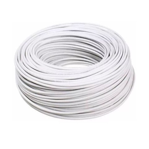 Cabo Flexível PP 2x0,50mm 3,0 Metros Com Alma de Aço Para Lustre e Pendente MD-6002/3 - Branco