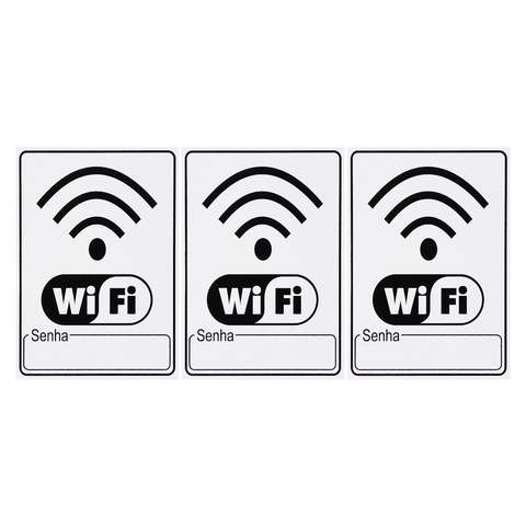 Combo 3 Placas De Sinalização Wi-fi 15x20 Acesso - S-235/1 F9e