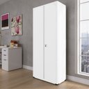Ver imagem 1 de Armário de Aço Industrial 2 Portas 4 Prateleiras 180cm Cinza/Branco
