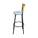 Ver imagem 5 de Jogo 2 Banqueta Alta Para Cozinha Ratan Palha Preta Estofado Floral Floral