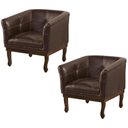 Ver imagem 1 de Kit 2 Poltronas Decorativa Noah Couro Conhaque Gran Belo