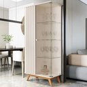 Ver imagem 2 de Cristaleira Açaí Sala de Estar com Pés de Madeira Maciça Perola