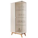 Ver imagem 1 de Cristaleira Açaí Sala de Estar com Pés de Madeira Maciça Perola