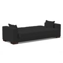 Ver imagem 6 de Sofá Cama 02 Lugares Veludo Preto Pés De Madeira
