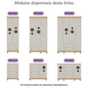 Ver imagem 5 de Guarda-roupa Infantil 62cm 2 Portas com Vidro e 2 Gavetas Bombom Multimóveis Mp4461 Madeirado/off