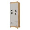 Ver imagem 2 de Guarda-roupa Infantil 62cm 2 Portas com Vidro e 2 Gavetas Bombom Multimóveis Mp4461 Madeirado/off