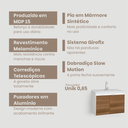 Ver imagem 5 de Gabinete para Banheiro Unik 65cm com Pia Lavatorio Suspenso Fimap Branco Freijó