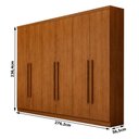 Ver imagem 2 de Guarda Roupa Casal Livorno Plus 6 Portas 6 Gavetas Cinamomo - Novo Horizonte