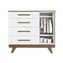 Ver imagem 4 de Quarto de Bebê com Berço 2 em 1 e Cômoda 100% MDF Retrô Kakau Espresso Móveis