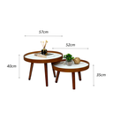 Ver imagem 3 de Mesa Centro Madeira Pé Palito Sala Estar Redonda Escritório Mesinha Decorativa Recepção:tampos Branc