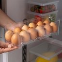 Ver imagem 4 de Kit Organizador de Geladeira 4,5l e Porta Ovos 12 Unidades Transparente Uz Multiuso