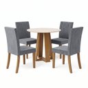 Ver imagem 3 de Conjunto Sala de Jantar Mesa Lisa 90cm com Tampo MDF Redonda 4 Cadeiras Lily