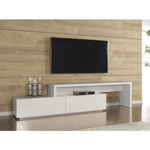 Rack Extensível Orion para Tv Grande 165 a 300 Cm Sala Off White Fosco