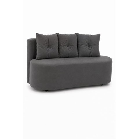 Sofá Curvo Orgânico Luna 1,50cm Cinza Veludo Belufan Móveis