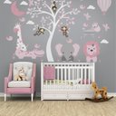 Ver imagem 3 de Papel de parede safári animal infantil para quarto de bebê menina M² PP88
