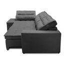 Ver imagem 4 de Sofá de Canto Retrátil e Reclinável com Molas LE 3,00x2,00m Viviane Suede Cinza Madelina Decor