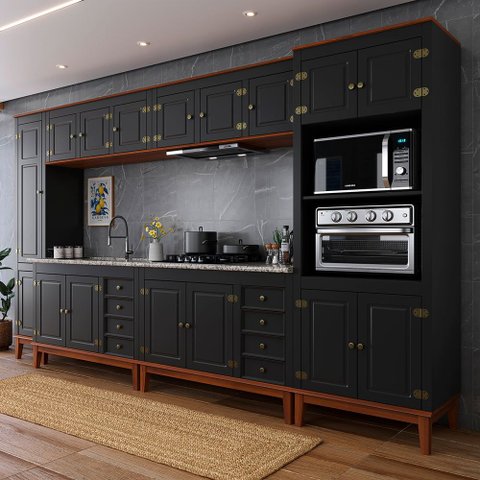 Cozinha Modulada 6 peças - Preto