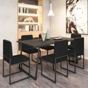 Ver imagem 2 de Conjunto Duas Cadeiras Sala Jantar Barcelona Base Preta:preto