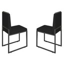 Ver imagem 1 de Conjunto Duas Cadeiras Sala Jantar Barcelona Base Preta:preto
