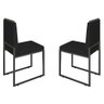 Conjunto Duas Cadeiras Sala Jantar Barcelona Base Preta:preto - 1