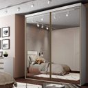 Ver imagem 1 de Guarda-Roupa Solteiro 2 Portas Espelhadas Luminum